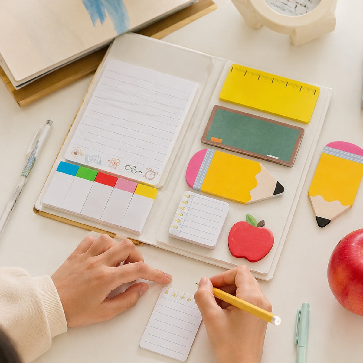 Post-it Note Set Cartoon Formed Sticky Notes pour les étudiants et l'étude de bureau Self-pickup onl