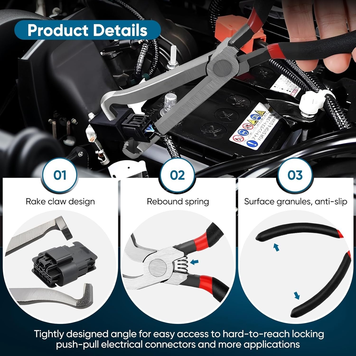 3x Connecteur électrique Déconnecter pinces pour voitures Automotive Plug Removal Tool