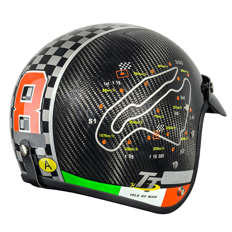 Casque de moto électrique en fibre de carbone