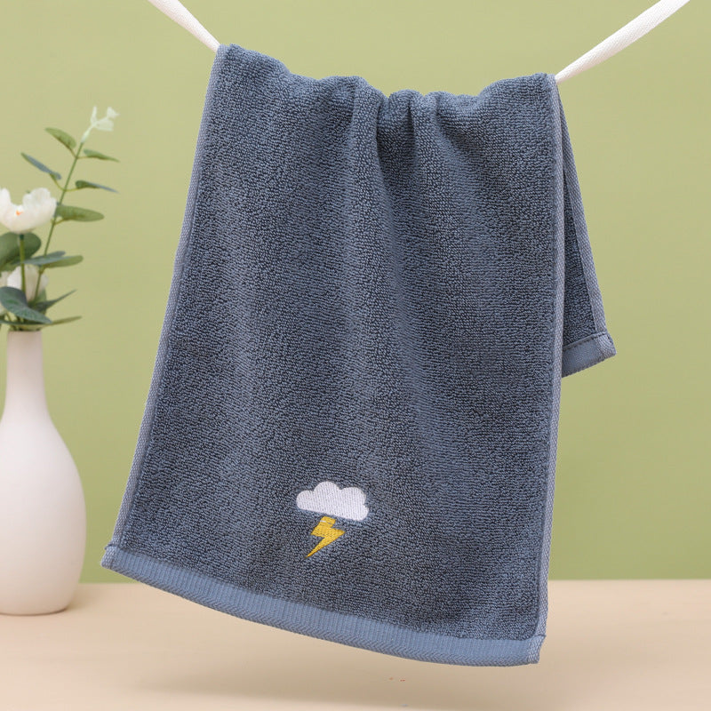 Cute Kids Solid Color Cotton Absorbent Washbasin Towel
