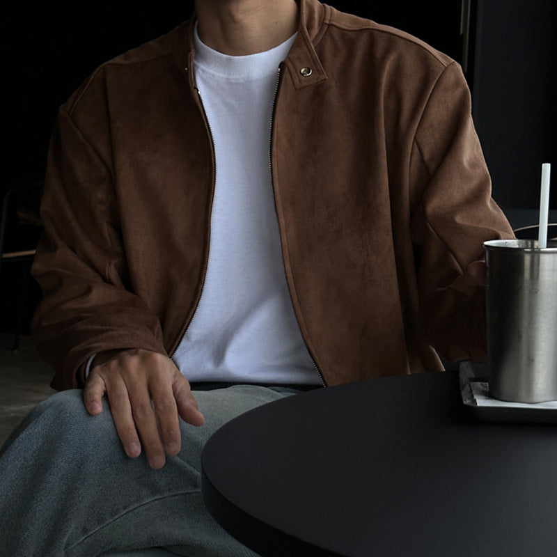 Veste de col debout Brown Maillard