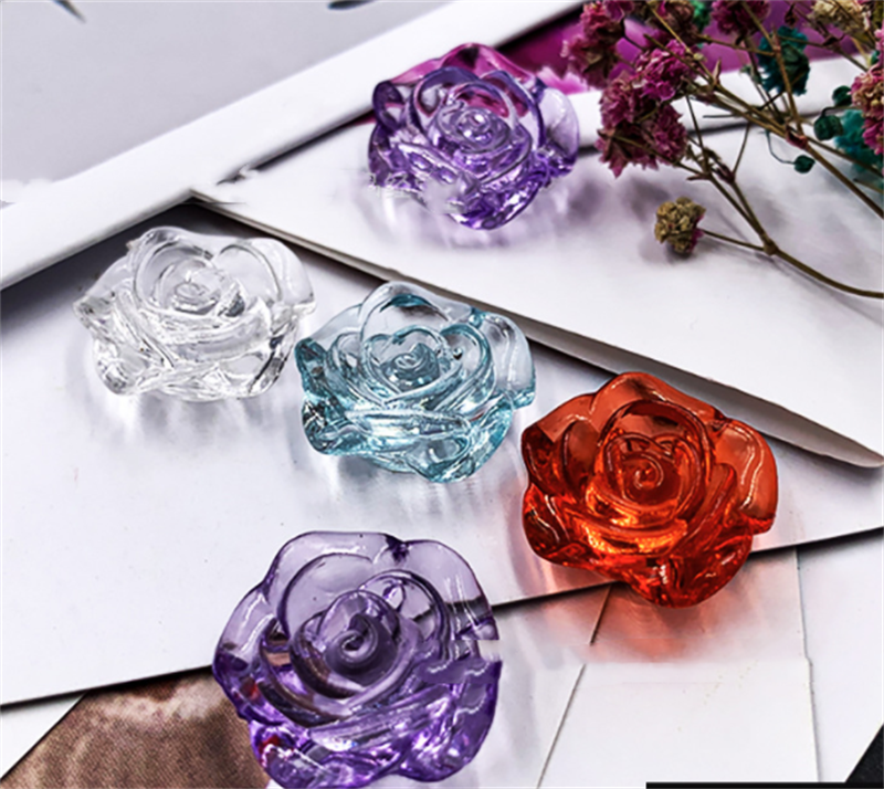 Transparent AB coloré surligneur trou droit Diy perles faites à la main