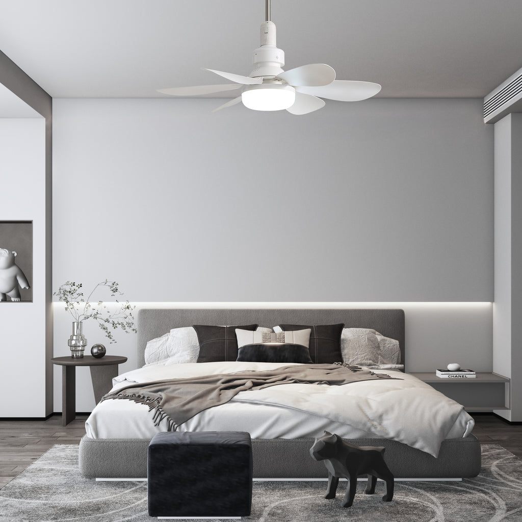 Eventail de plafond portable de 20 pouces avec lumière et télécommande