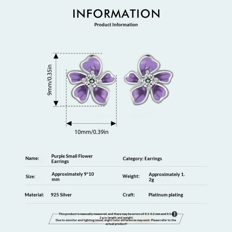 S925 Boucles d'oreilles Sterling Silver Petite Fleur