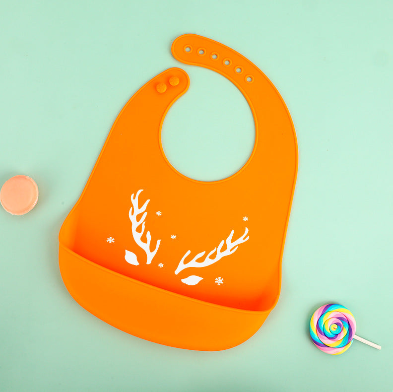 Bébé dessin animé créatif imprimé silicone Bib