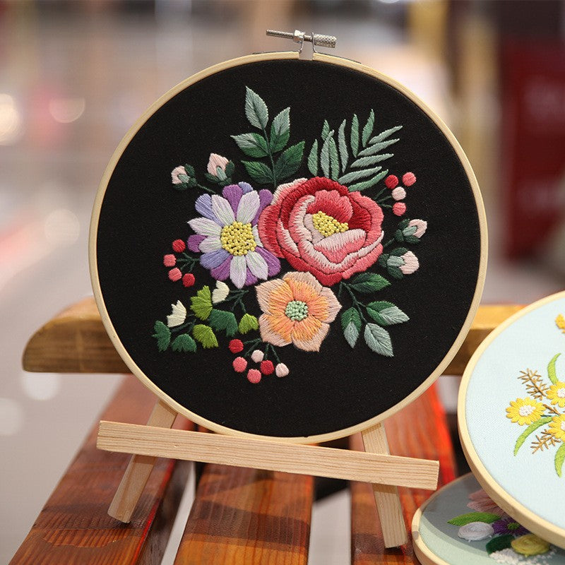 Peinture à la main Diy suspendu Kit de couture à fleurs tridimensionnel