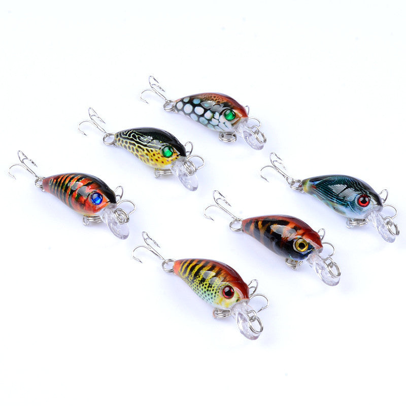 Micro-objet 4.5CM Lent bruit en plastique faux bait basse et mandarin poisson dur
