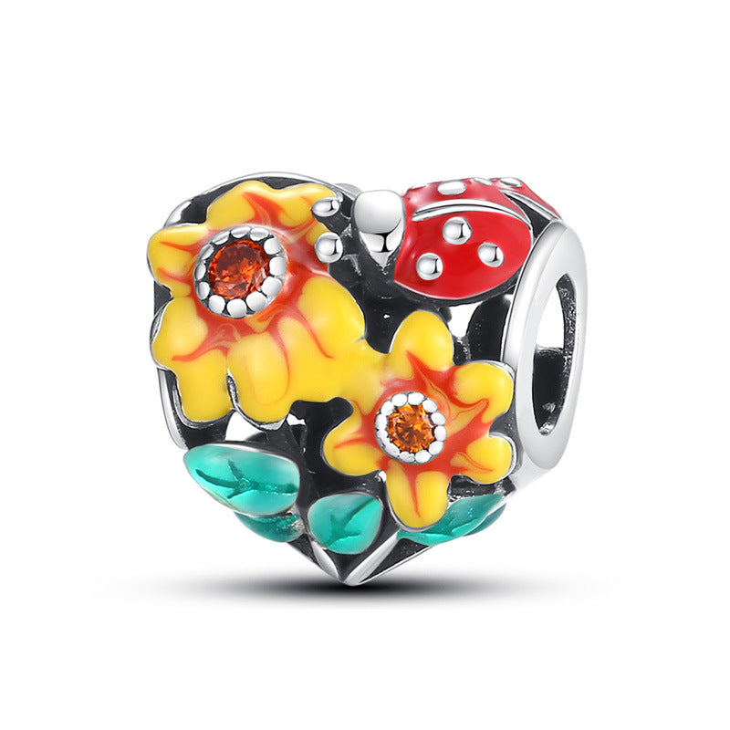 Bracelet pendentif en cuivre en forme de tournesol