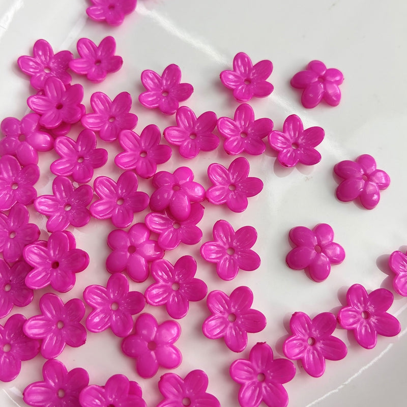 Perles de fleurs 5-Petal Acrylique