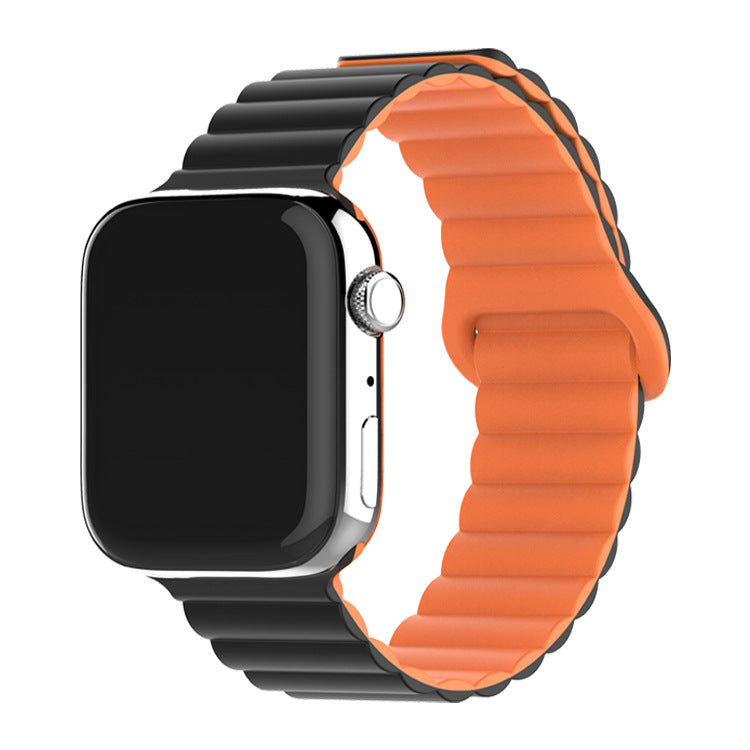 Bracelet de montre à boucle magnétique en silicone bicolore