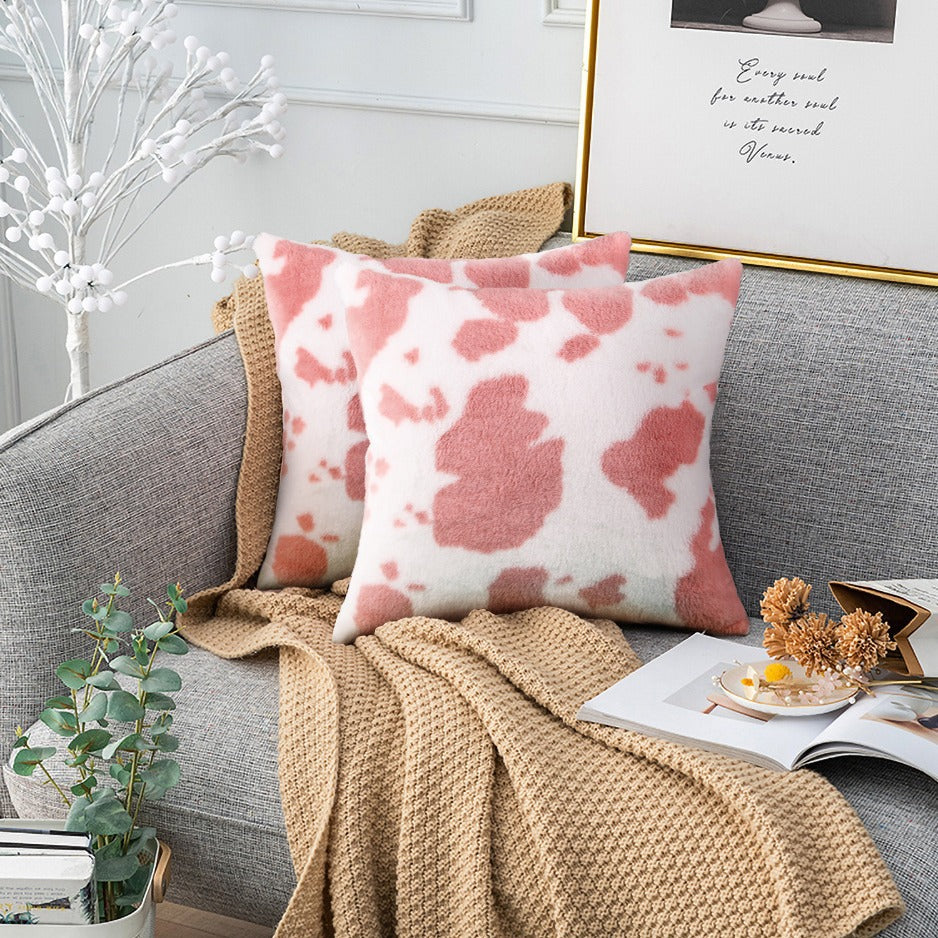 Coussin de canapé à thème animal, en peluche courte