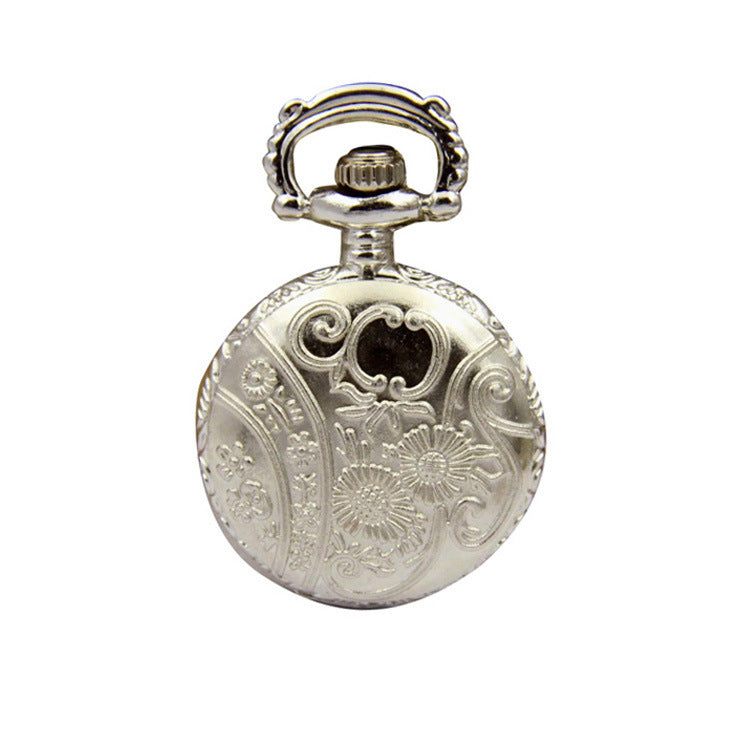 Montres de poche créative Collier Argent Roman numérique petite montre de poche