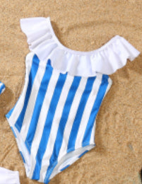 Maillot de bain Bikini bleu et blanc