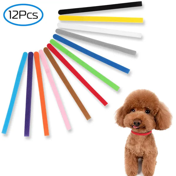 12 Couleurs Whelping Puppy ID Collars Adjustable Double-Sided Pet ID Bandes