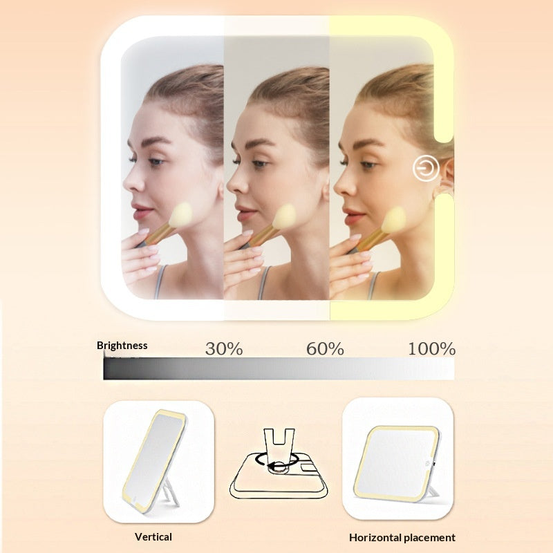 Boîtier cosmétique de grande capacité avec éclairage magnétique et rangement miroir