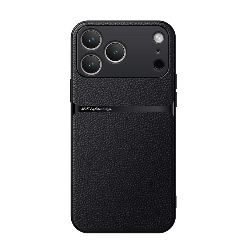 Boîtier de téléphone en cuir Litchi entièrement magnétique