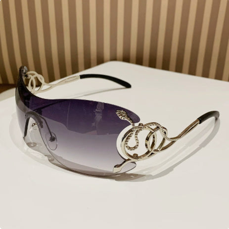 Lunettes de soleil en forme de cobra Sporty Rimless Coupe latérale