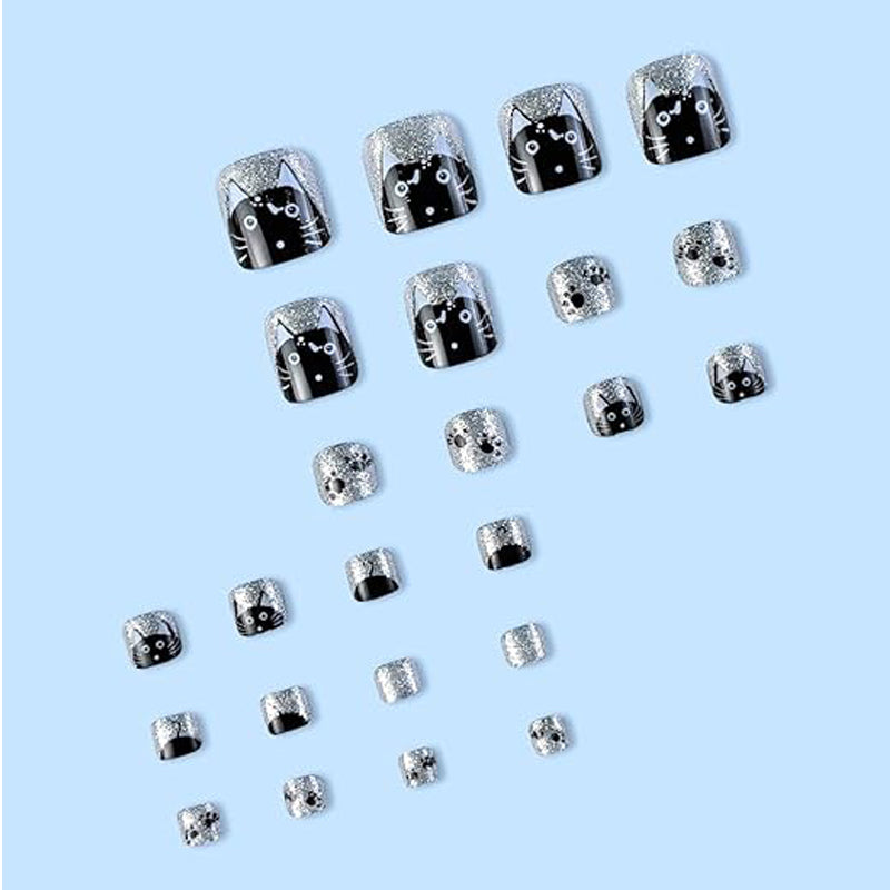 24PCS Presse sur les ongles faux toeNails