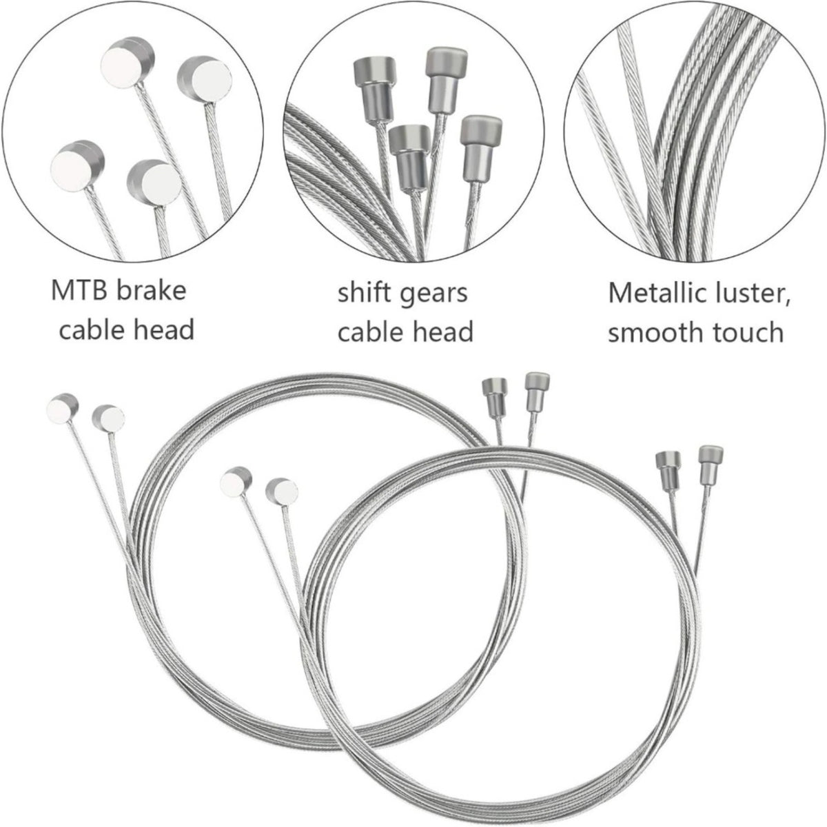 Bicycle brake cable set with V-Brake pads