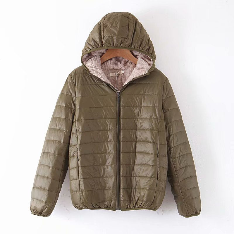 Vêtements d'extérieur à capuche courte matelassée pour femmes