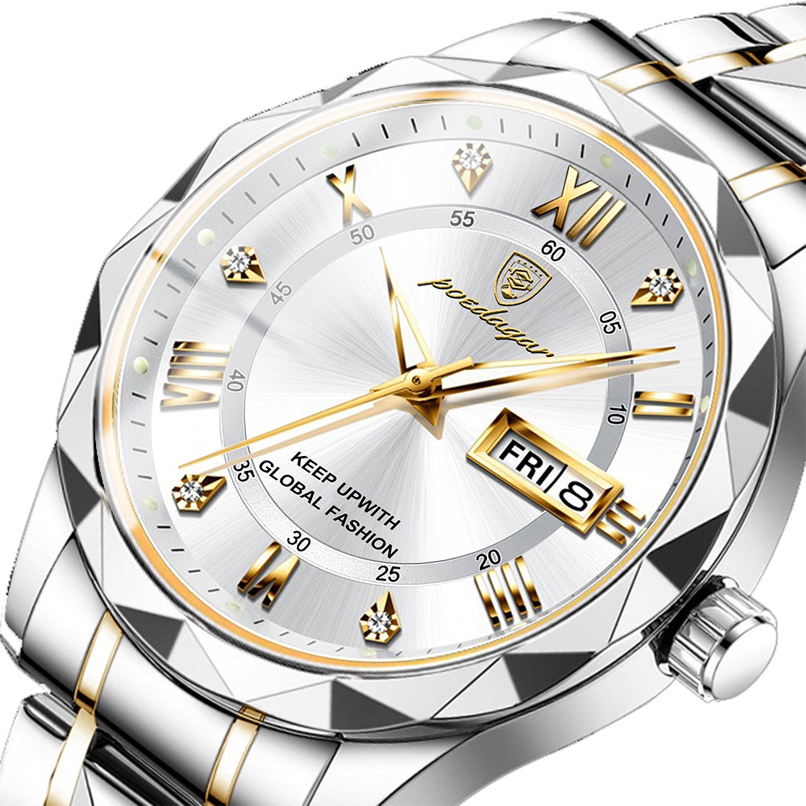 Hommes Montre bracelet en cuir Mouvement à quartz