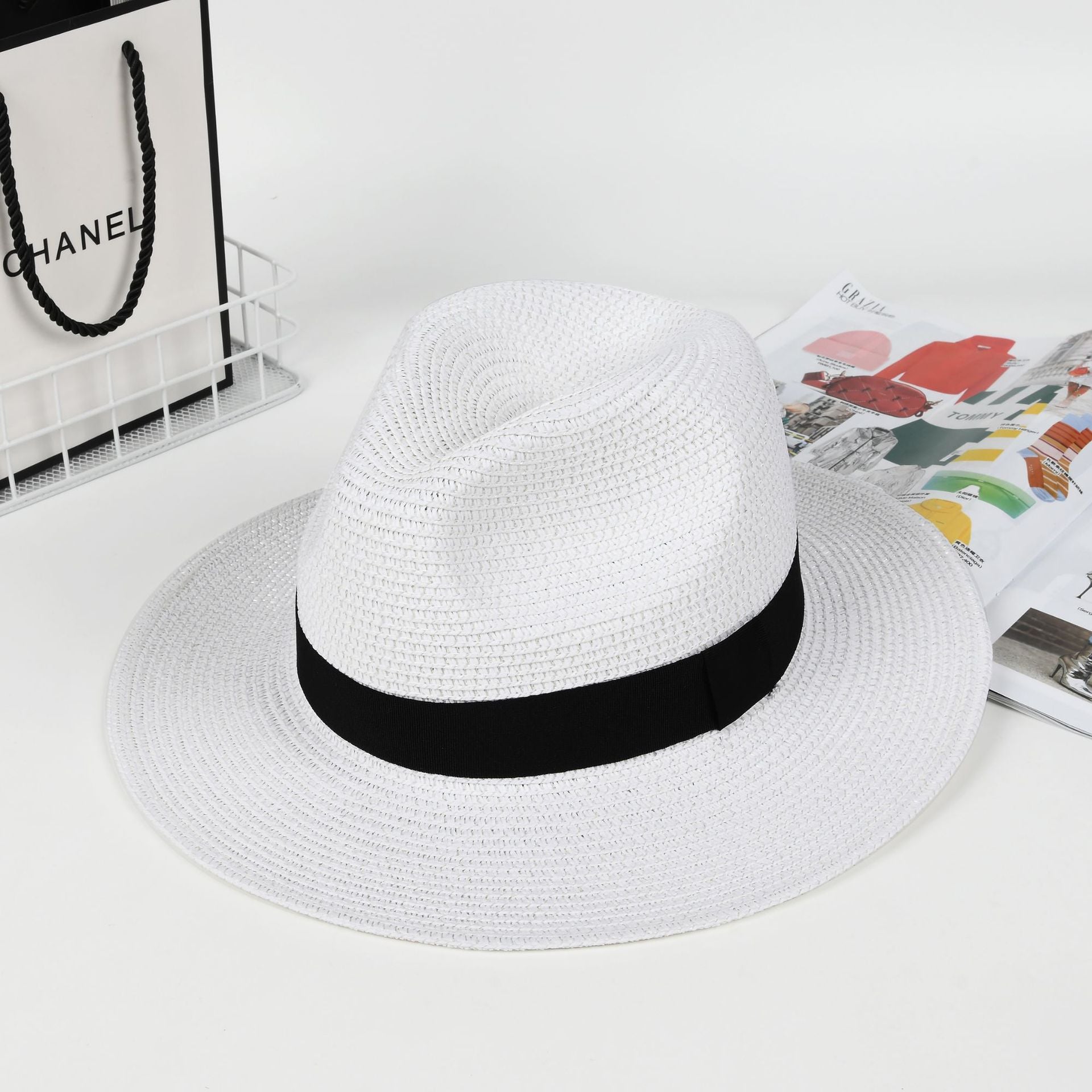 Chapeau de paille de Panama Grande circonférence de tête pour les femmes