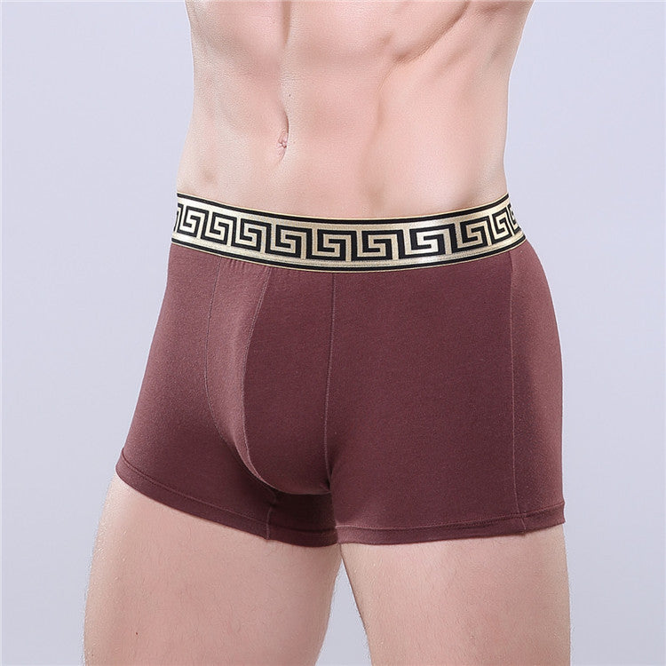 Slips de boxer en coton pour homme Casual Solid Color Four Corners