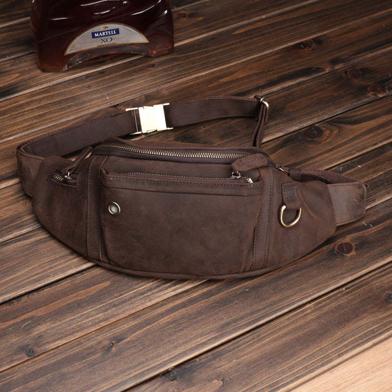 Sac de poitrine en cuir de grande capacité pour les hommes