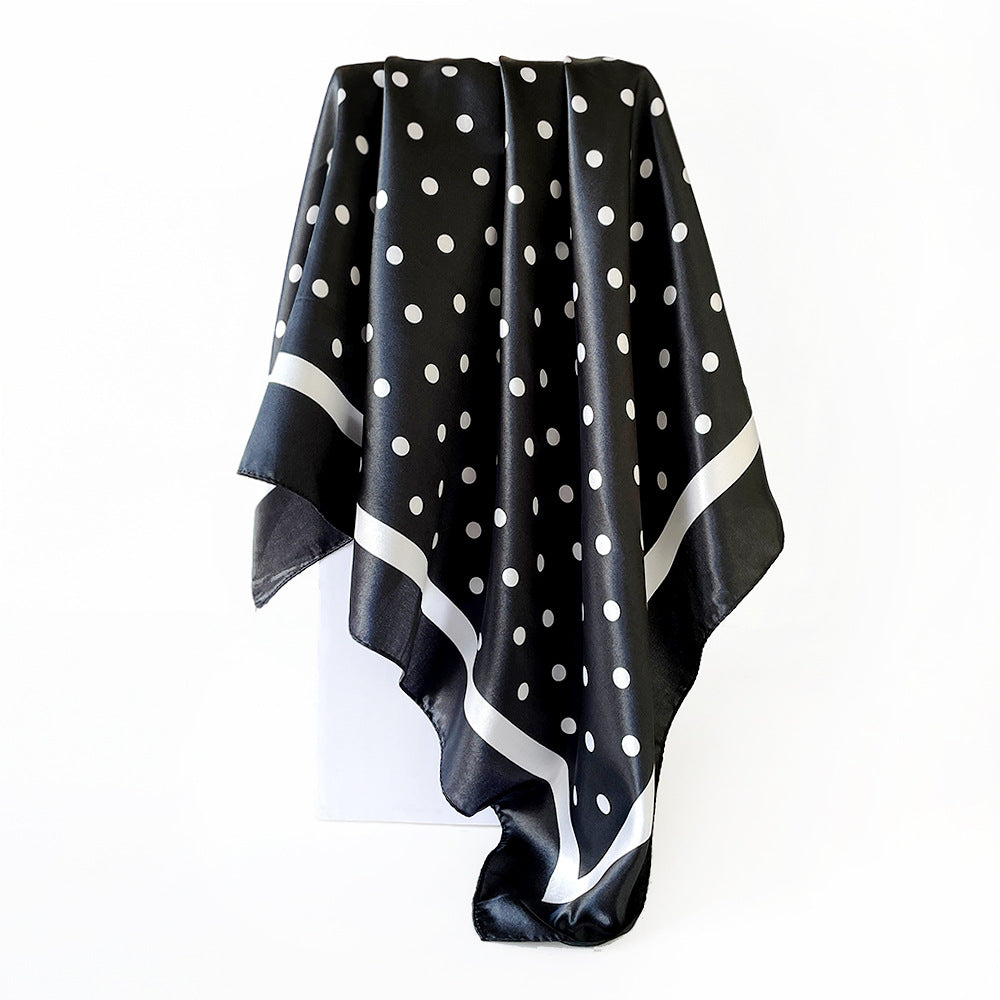 Polka-dot Imprimer Headscarf Femmes Faux Écharpe en soie