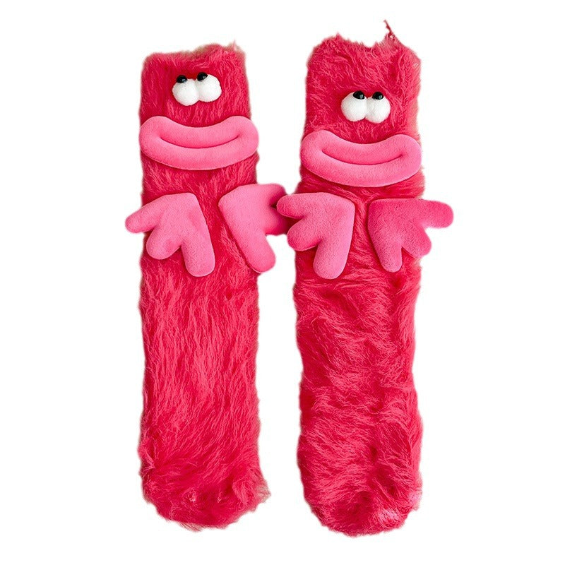 Femmes Quirky Coral Fleece Chaussettes mi-calf