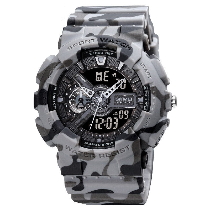 Classic Black Gold Sports Mode Double affichage Étudiant Montre électronique adolescents garçons A