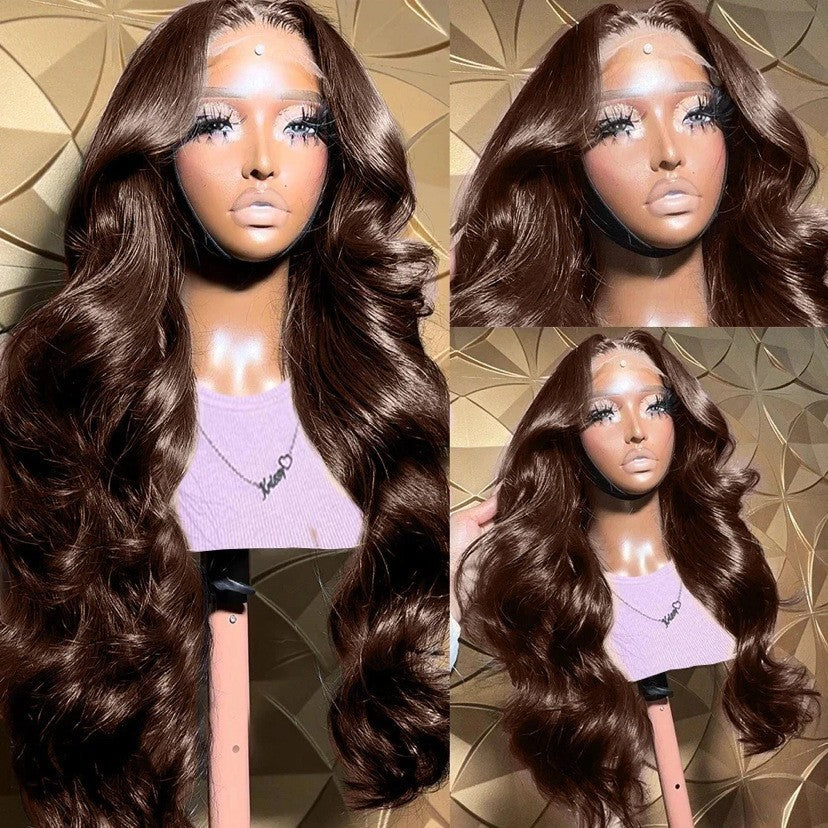 Perruque de dentelle avant femmes mi-long Grande vague Long cheveux bouclés
