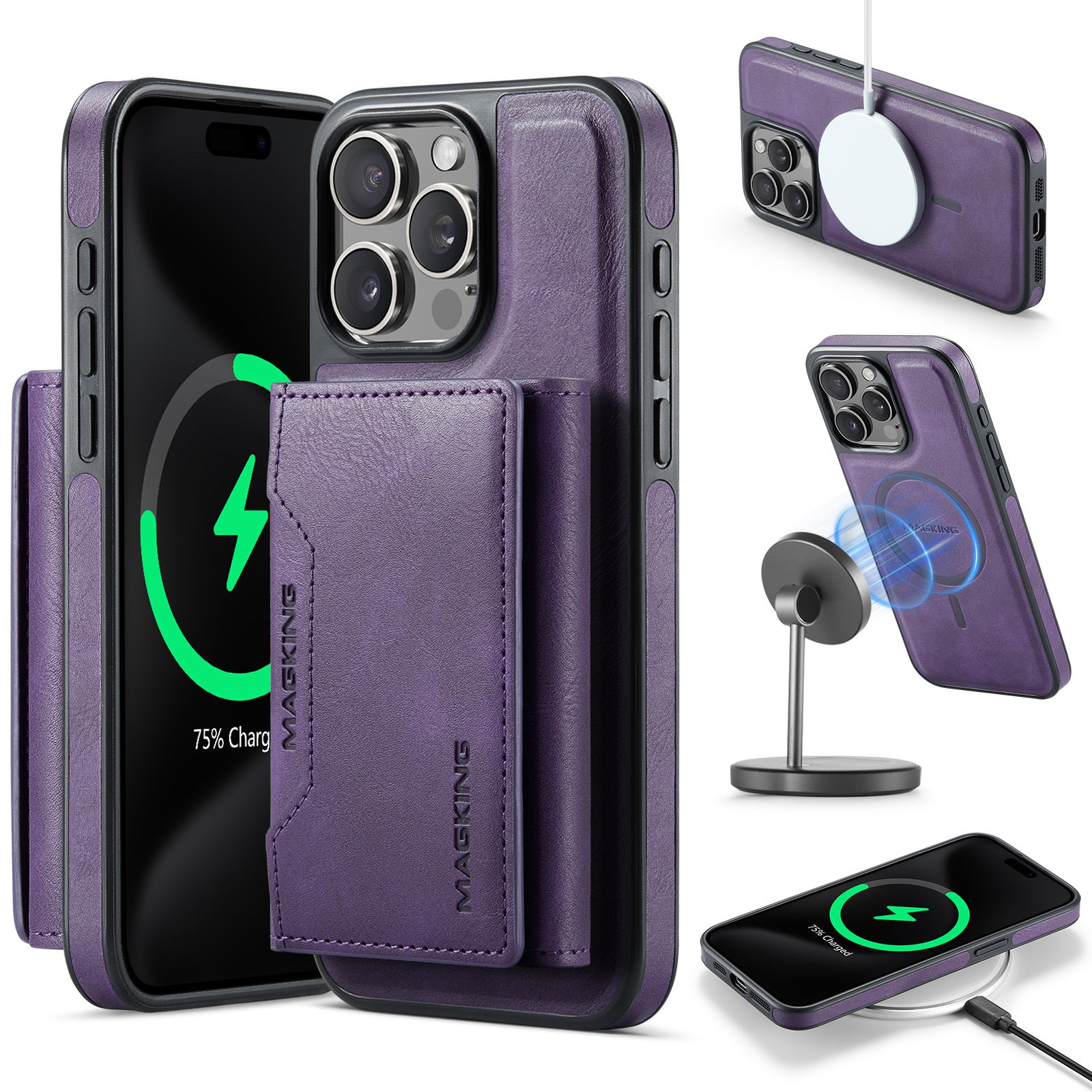 Chargeur sans fil de carte de téléphone mobile multicarte