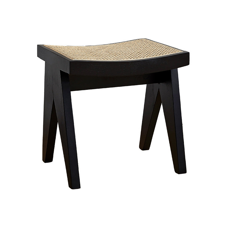 Tabouret minimaliste en osier et en bois massif
