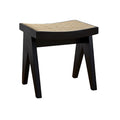Tabouret minimaliste en osier et en bois massif