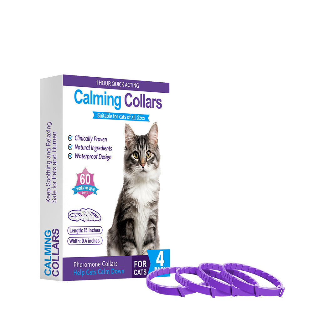 4-Pack Calming Pheromone Collars for Cats and Dogs to Relieve Anxiety