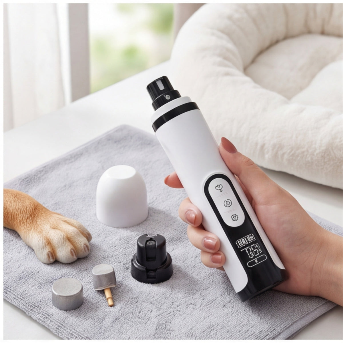 Lime à griffes électrique pour chien, kit avec 2 embouts de ponçage