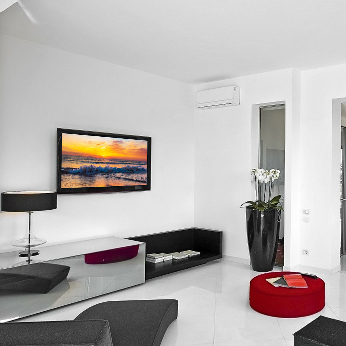 Support mural 1Pc TV Tilt Double bras Support TV VESA 400x400mm maximum pour les téléviseurs 26-55in