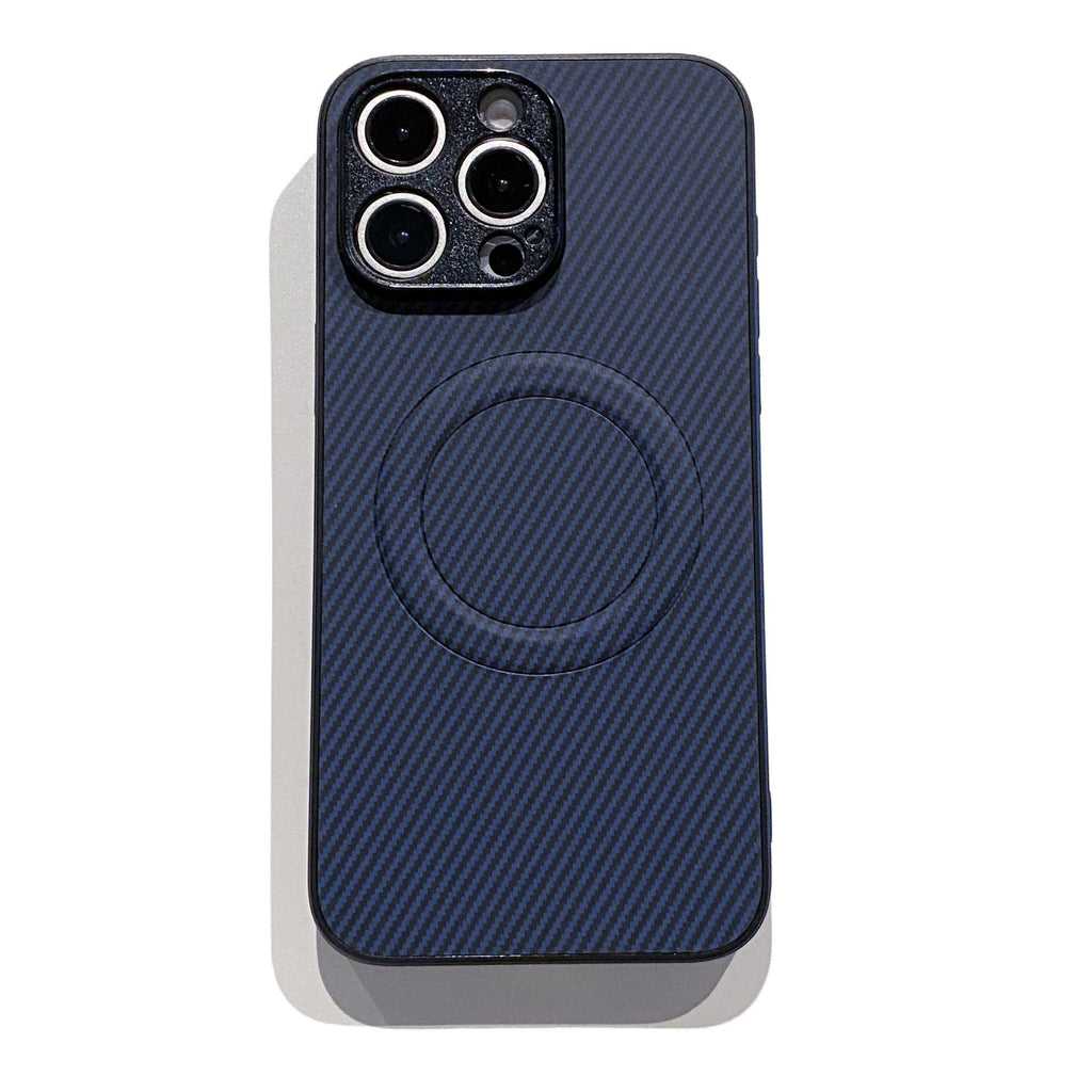 Housse de protection Matte pour téléphone magnétique en fibre de carbone