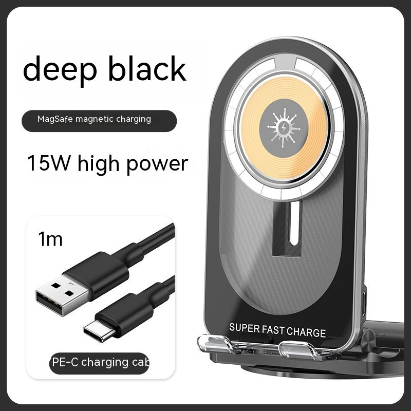 Magsafe Chargeur magnétique sans fil 2-en-1 15W charge rapide Support de fixation