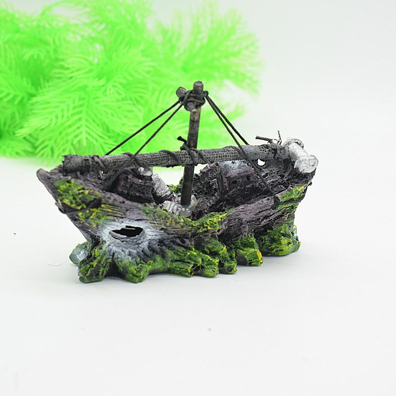 Aquarium Paysage verre réservoir de poisson décoration petit bateau net