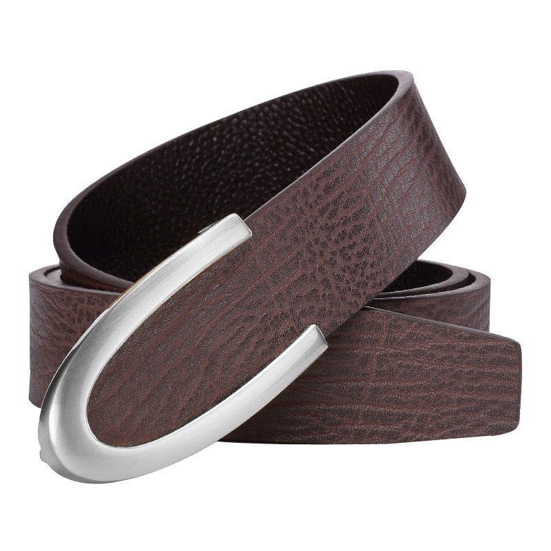 Ceinture en cuir lisse en cuir pour hommes