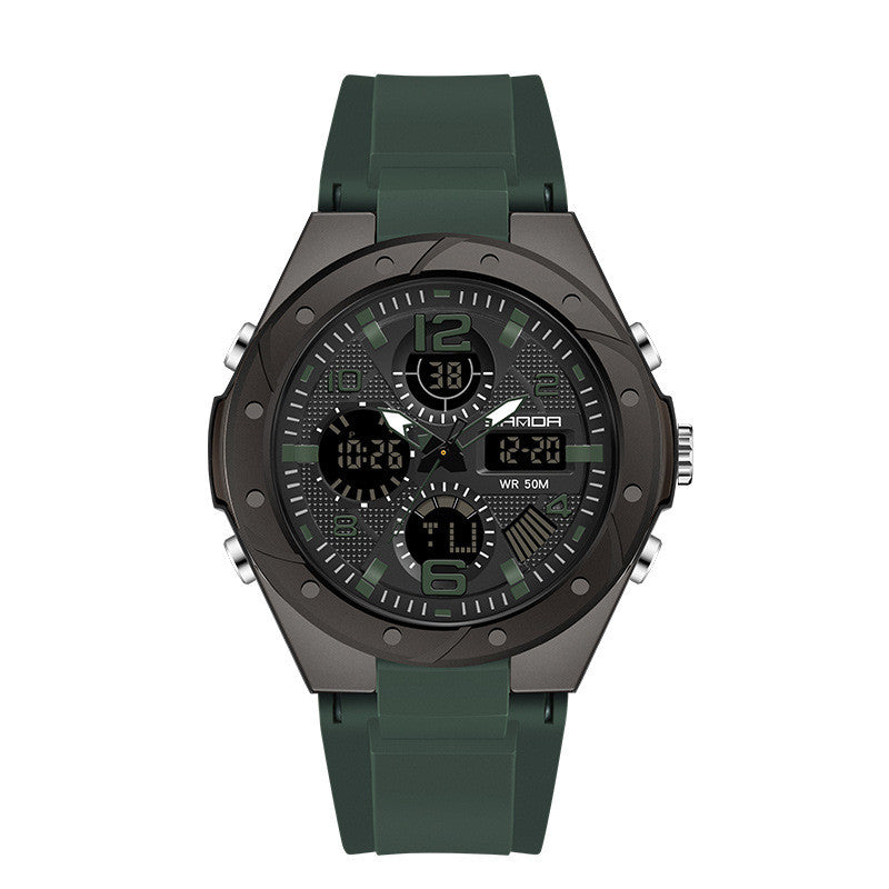 Homme double affichage étanche couple lumineux montre électronique de sport