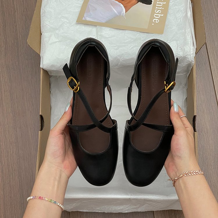 Women's Retro Cross Strap Mary Jane Shoes