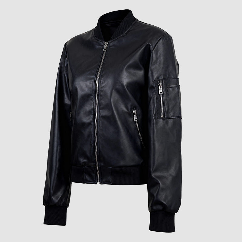 Veste en cuir de style rue PU pour femmes