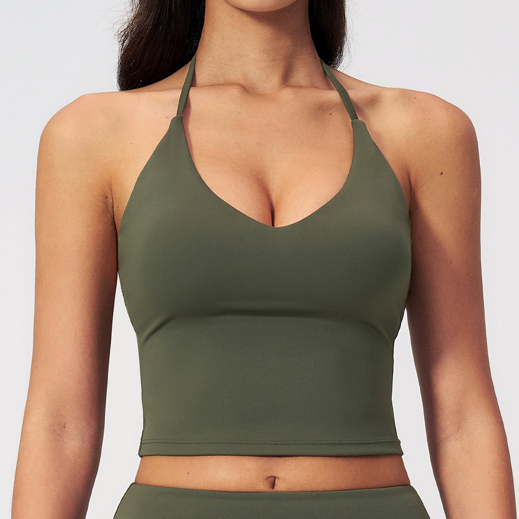 Haut de réservoir de sport pour femmes avec un design Halterneck