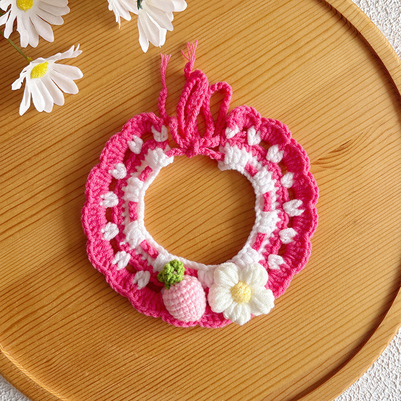 Collier d'écharpe de chat à mailles chaudes de cou de chien