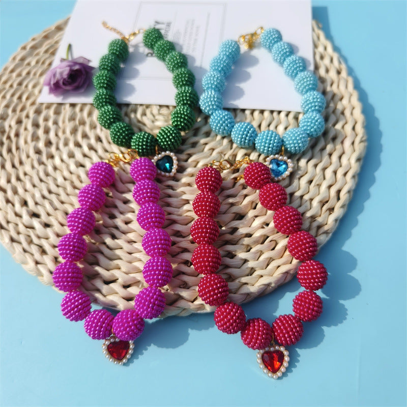 Collier de chien perlé Yangmei-Berry perlé