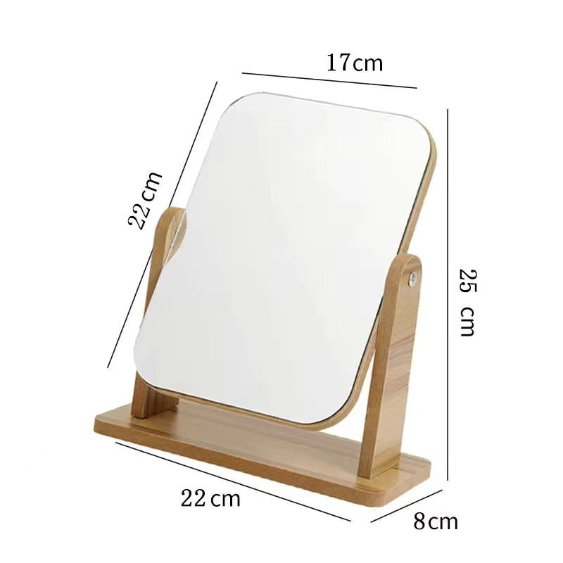 Vieux miroir de maquillage rotatif en bois