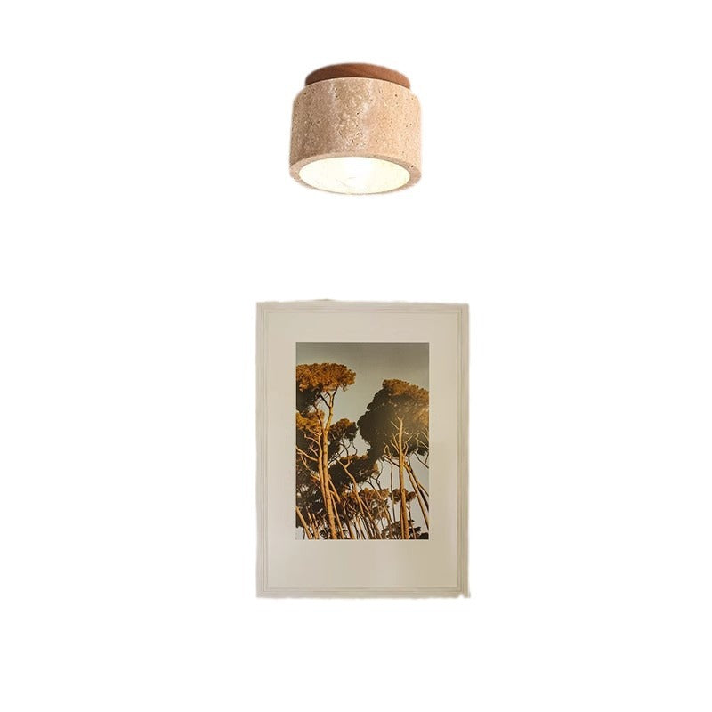 Japonais Wabi Sabi Style plafond clair Vintage jaune Cave Stone Mid Century ton crémeux S